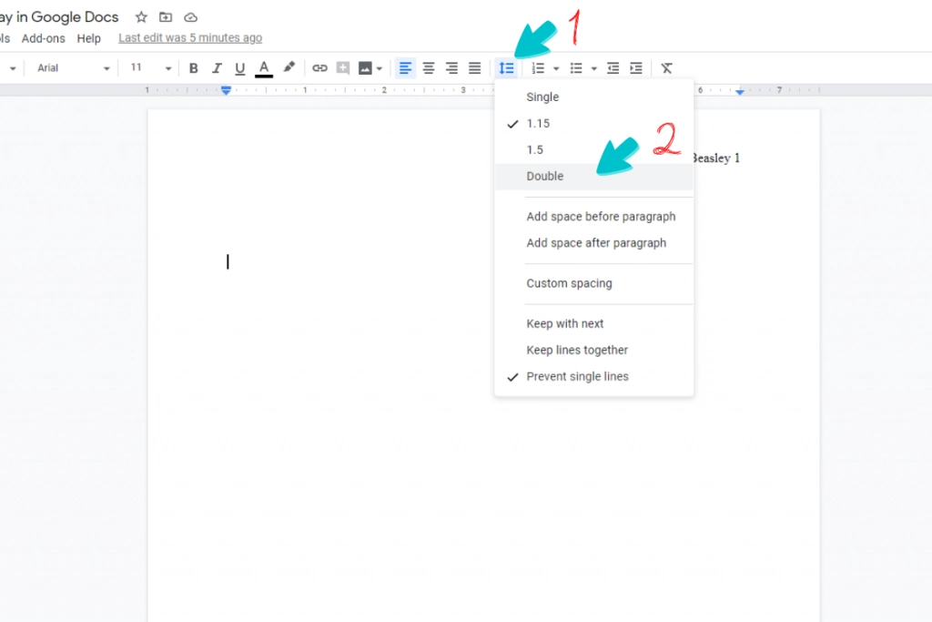 mla format in google docs